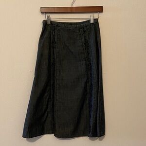 J Jill Denim Skirt with flower detail stitching, size 2